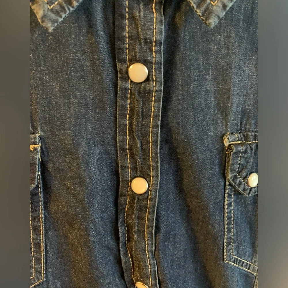 Denim Button-up Boho Country Shirt - Picture 3 of 9